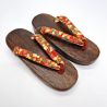 Paar japanische Geta-Clogs, rot, HGT-2 MOMIJI