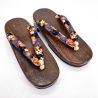 Paar japanische Geta-Clogs, HGT-2, Blumen, HANA