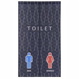 Japanese noren polyester curtain, TOILET WAVE