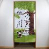 Langer japanischer Noren-Vorhangbaum und Katzen 85 x 170 cm MINNA GA SHUYAKU