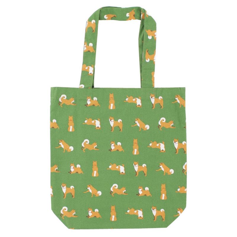 100% cotton tote bag Shiba dog playing - ASOBU