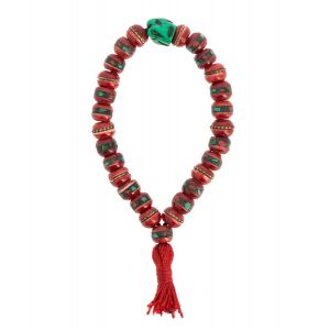  Bracelet-mala Os Rouge avec Incrustations