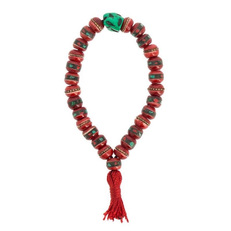  Bracelet-mala Os Rouge avec Incrustations