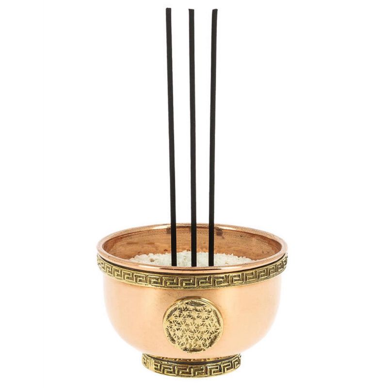 Copper Incense Burner, Bowl, Flower of Life