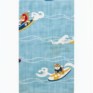 Cotton towel, TENUGUI, Shiba dogs surfing