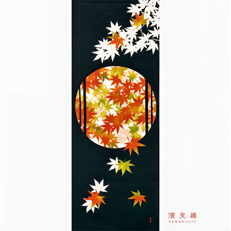 Cotton hand towel, TENUGUI, Autumn leaves