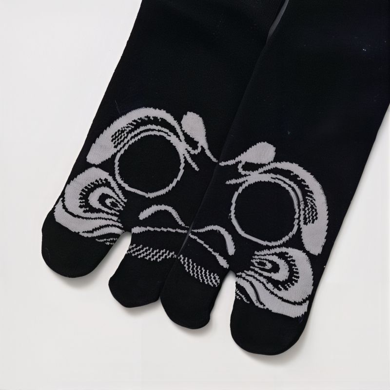 Calcetines tabi japoneses, DARUMA, negro, 25-28cm