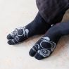 Calcetines tabi japoneses, DARUMA, negro, 25-28cm