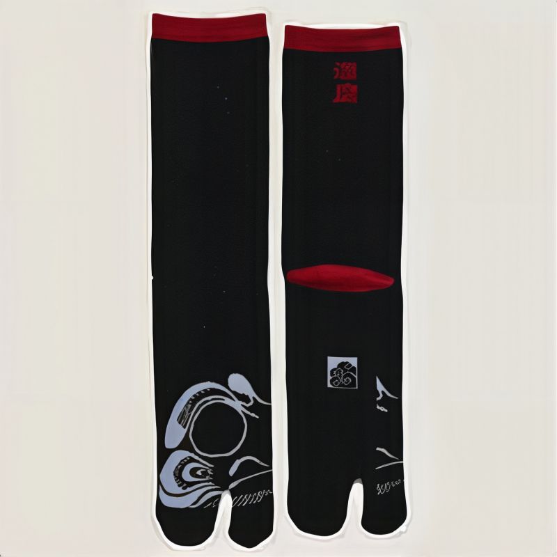 Calcetines tabi japoneses, DARUMA, negro, 25-28cm