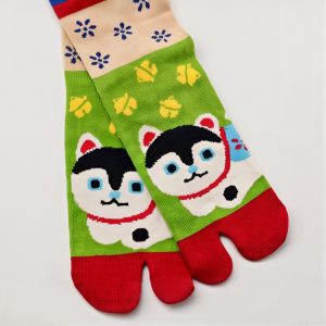 Chaussettes japonaises tabi, chien, Inu Hariko, 23-25 cm