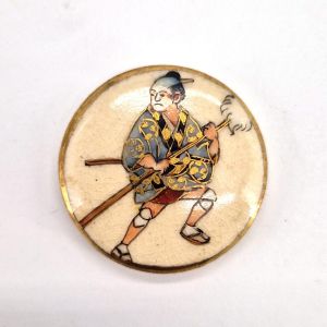 bouton vintage Satsuma, fin 19eme siècle début 20eme - ronin