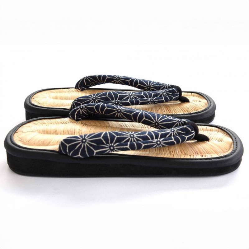 Paar japanische Zori-Sandalen, ZORI BK, schwarz