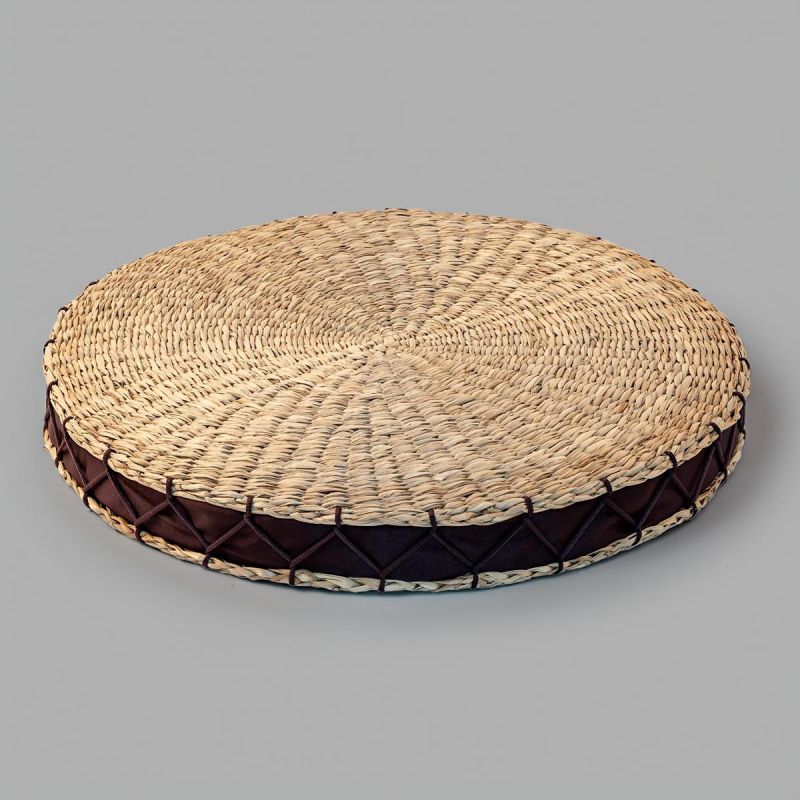 Round Zabuton Cushion in Rice Straw Ø38 x H5.5cm